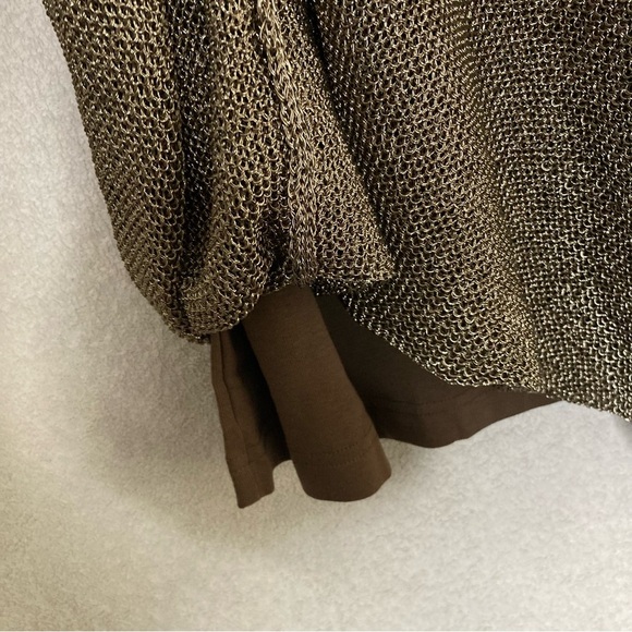 Tuckernuck Bronze Metallic Knit Indie Midi Dress-Brown-Women’s M-Party-Cocktail - Picture 7 of 16